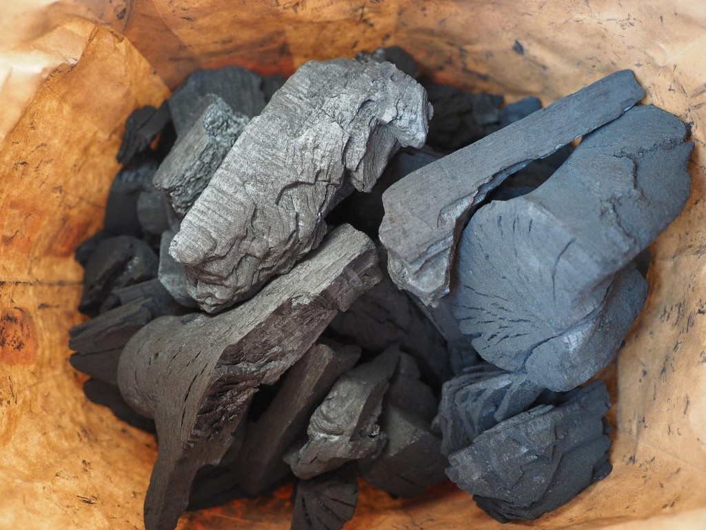 袋に入った炭の画像